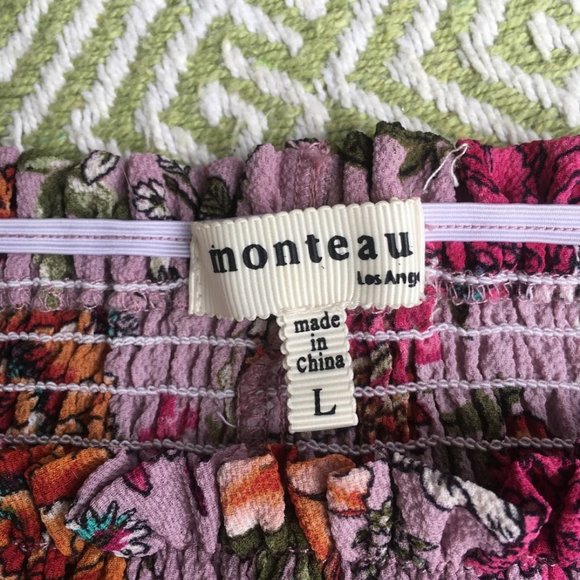 Pink Floral Shirred Peplum Blouse - Picture 3 of 4